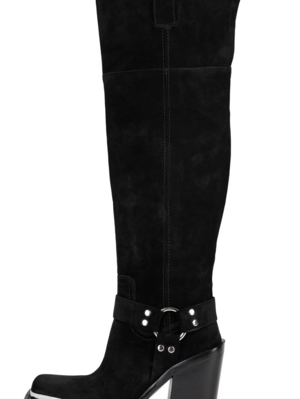 Jeffrey Campbell Black Suede Over-the-Knee Harness Boot - Picture 3 of 4